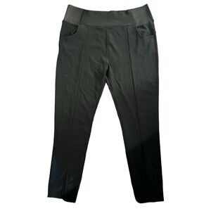 Lark + Grey Maternity Pants Ankle Front Slit, Wide Waist Band Black XL